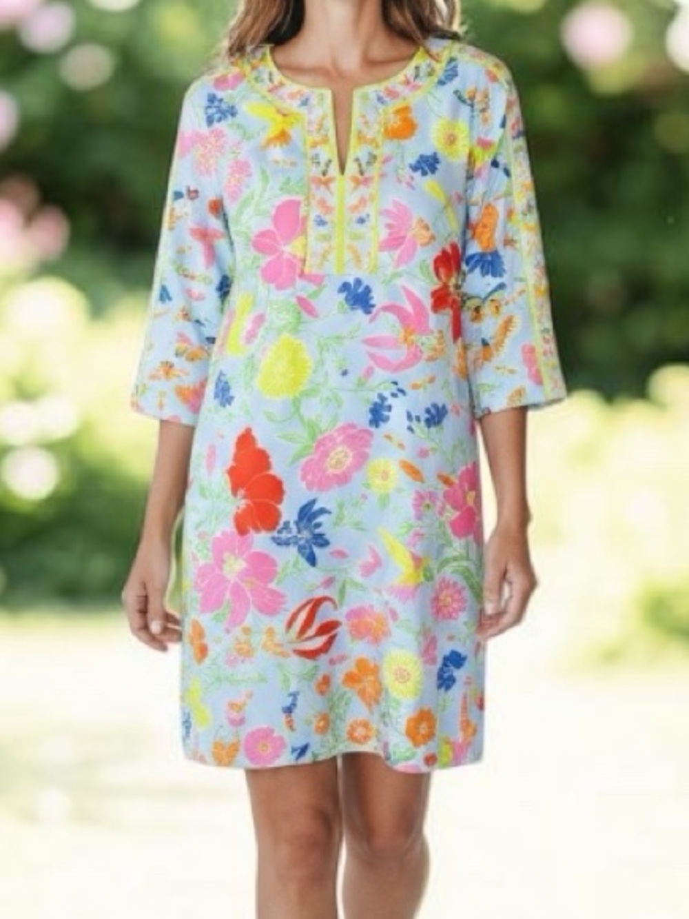 Gretchen Scott Designs Pastel Floral Goddess Mini Dress